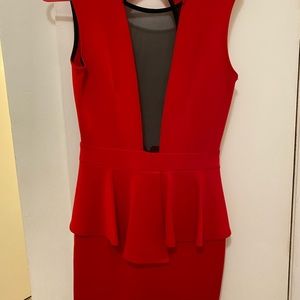 Size large red midi dress.